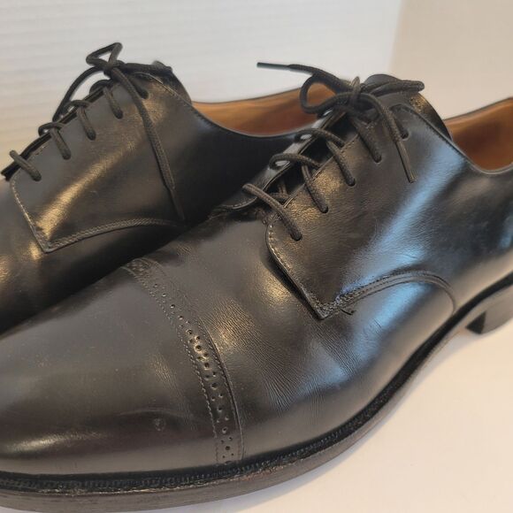 Johnston and Murphy Mens Black Dress Shoe Lace Up Leather Size 13 D/B - Picture 2 of 16